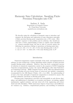 Harmonic Sum Calculation: Sneaking Finite Precision Principles into