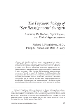 The Psychopathology of &ldquo;Sex Reassignment&rdquo; Surgery