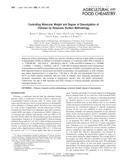 Controlling Molecular Weight and Degree of Deacetylation of