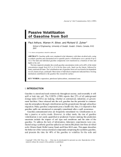 Passive Volatilization of Gasoline from Soil