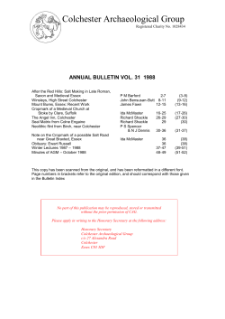 Bulletin 31 - Colchester Archaeological Group