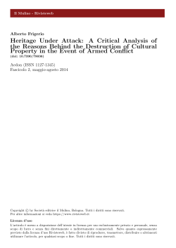 Heritage Under Attack: A Critical Analysis of the Reasons Behind the