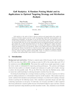 Golf Analytics: A Random Putting Model and its