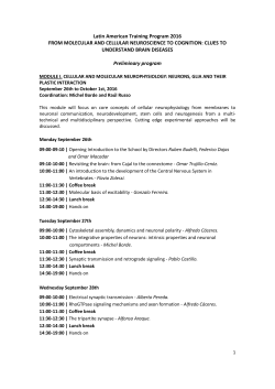 Latin American Training Program 2016 FROM MOLECULAR AND