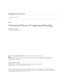 A Functional Theory of Congressional Standing