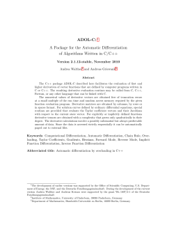 ADOL-C: 1 A Package for the Automatic Differentiation of - COIN-OR