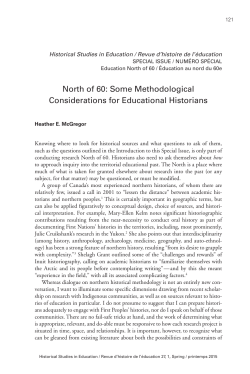 Some Methodological Considerations for Educational Historians