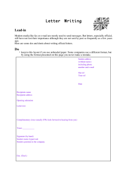 Letter Writing - scoalastefancelmarefocsani.ro