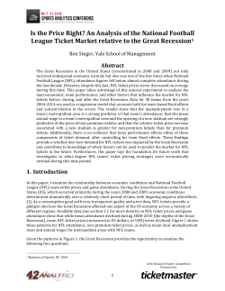 Is the Price Right? - MIT Sloan Sports Analytics Conference