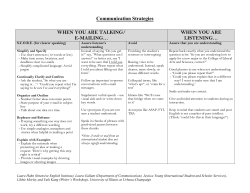 Communication Strategies WHEN YOU ARE TALKING