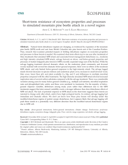 Short-term resistance of ecosystem properties and processes to