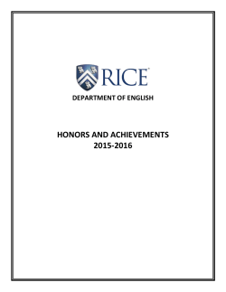 department of english - Rice English Department