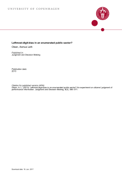 univERsity oF copEnhAGEn - The Department of Political Science