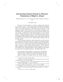 Interpreting Eminent Domain in Missouri