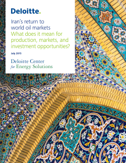 Iran`s return to world oil markets