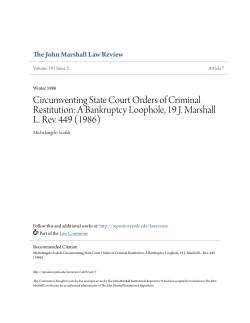 A Bankruptcy Loophole, 19 J. Marshall L. Rev. 449