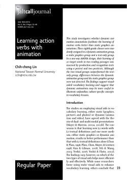 Learning action verbs with animation Regular Paper