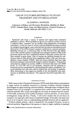 use of cultured epithelia to study transport and its