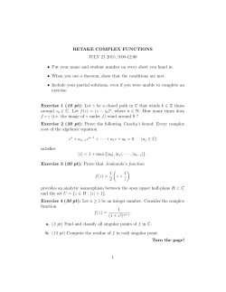 RETAKE COMPLEX FUNCTIONS JULY 21 2015, 9:00