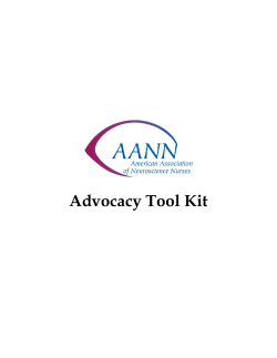 Advocacy Tool Kit - American Association of Neuroscience Nurses