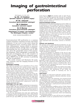 Imaging of gastrointestinal perforation