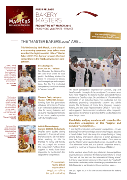 BAKERY MASTERS - Louis Lesaffre Cup