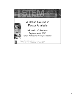 A Crash Course in Factor Analysis