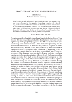 proto oceanic society was matrilineal