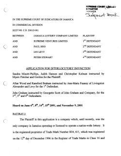 APPLICATION, FOR INTERLOCUTORY INJUNCTION Sandra Minott