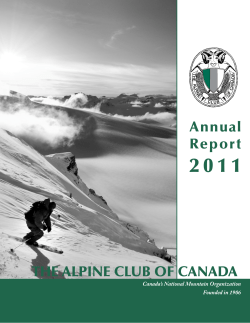 Annual Report THE ALPINE CLUB OF CANADA