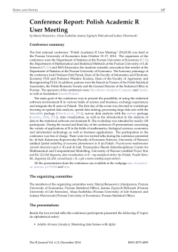 Conference Report: Polish Academic R User Meeting