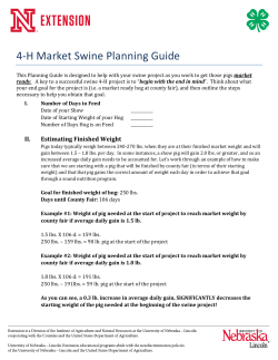 4-H Market Swine Planning Guide