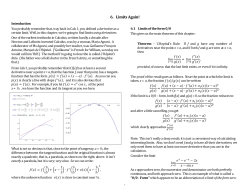 Chapter 6: Limits!