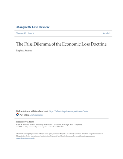 The False Dilemma of the Economic Loss Doctrine