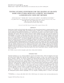 testing etching hypothesis for the shaping of granite - IRD