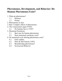 Pheromones, Development, and Behavior: Do Human