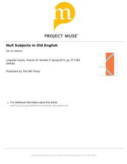 Null Subjects in Old English