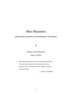 Miss Manners: Jane Austen and the Contradictions of