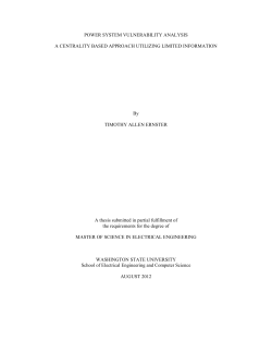 POWER SYSTEM VULNERABILITY ANALYSIS A