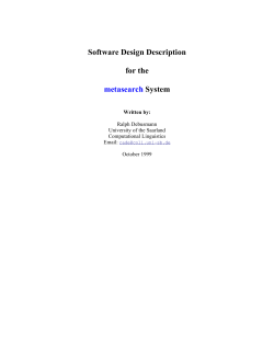 Software Design Description for the metasearch System