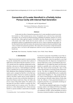 Convection of Cu-water Nanofluid in a Partially Active Porous Cavity