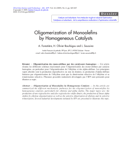 Oligomerization of Monoolefins by Homogeneous Catalysts
