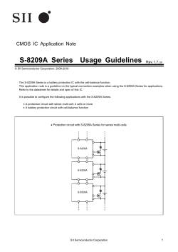 S-8209A Series Usage Guidelines