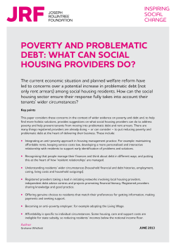 Poverty and problematic debt: what can social housing providers do?
