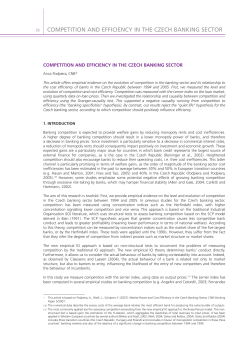 COMPETITION AND EFFICIENCY IN THE CZECH BANKING SECTOR