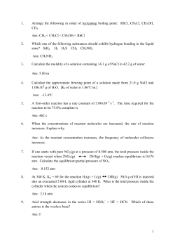 1 1. Arrange the following in order of increasing boiling point: RbCl
