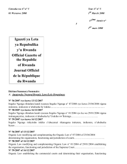 Igazeti ya Leta ya Repubulika y`u Rwanda Official