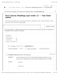 Test Canvas: Readings quiz week 12 -