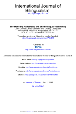 The Modeling Hypothesis and child bilingual codemixing