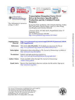 Transcription Elongation Factor ELL2 Drives Ig Secretory